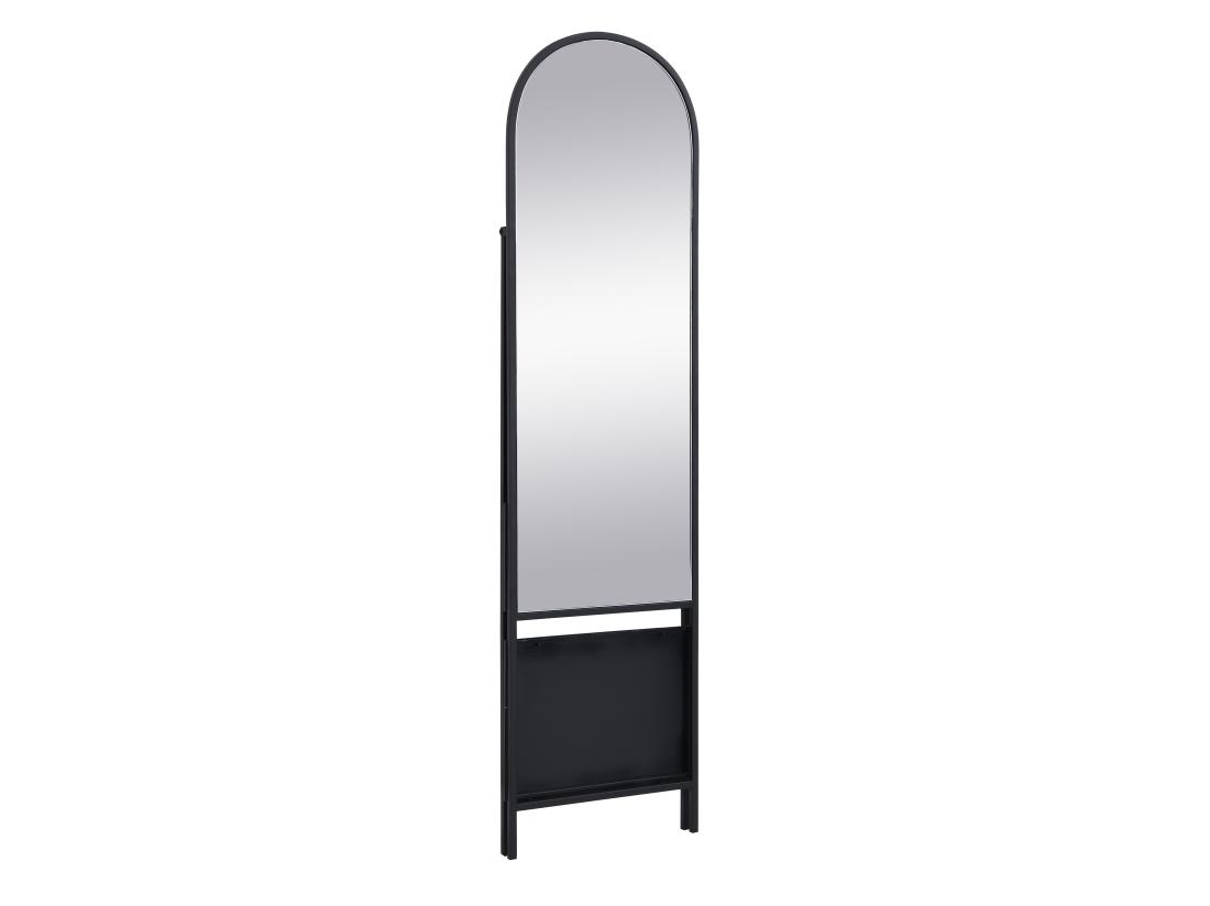 Vente Unique Miroir Sur Pied Avec 2 étagères - Métal - L.46 X P. 41 X H. 172 Cm - Noir - LIVIO