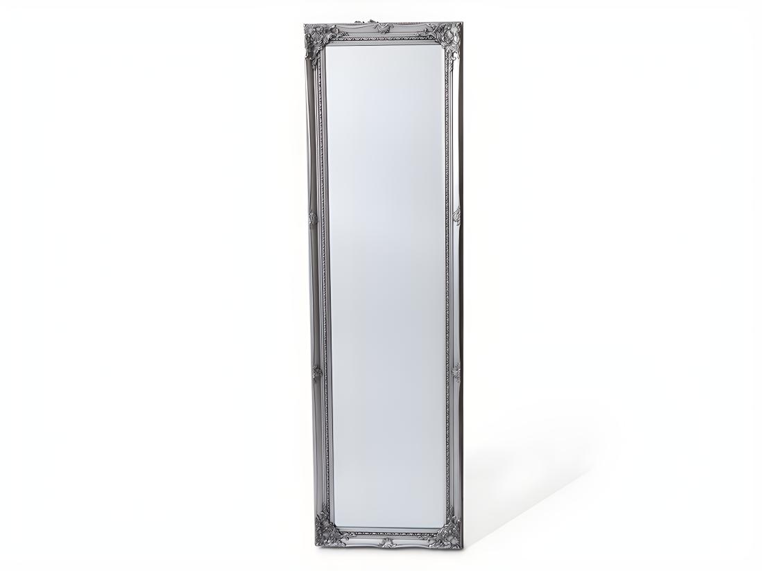 Vente Unique Miroir Sur Pied En Bois D'eucalyptus Avec Moulures - L. 50 X H. 170 Cm - Argenté - ELVIRE