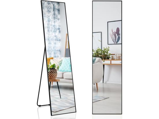Vente Unique Miroir Sur Pied Rectangulaire-miroir Mural 40 X 60 Cm Angle D'inclinaison Réglable Noir