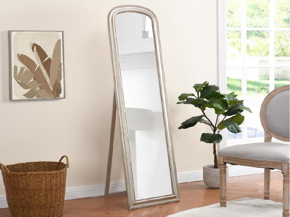 vente unique Miroir sur pied style vintage en bois de paulownia - Champagne - L.50 x H.170 cm - TERESA