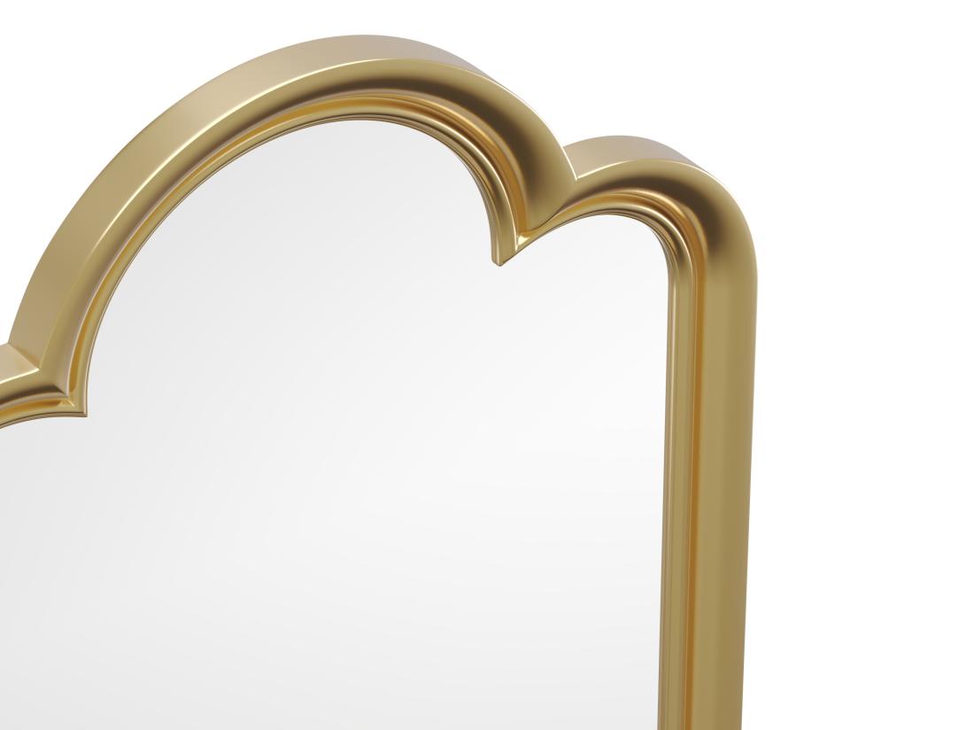 Vente Unique Miroir Vintage En Bois De Paulownia - L. 84.5 X H. 139 Cm - Doré - MEINI