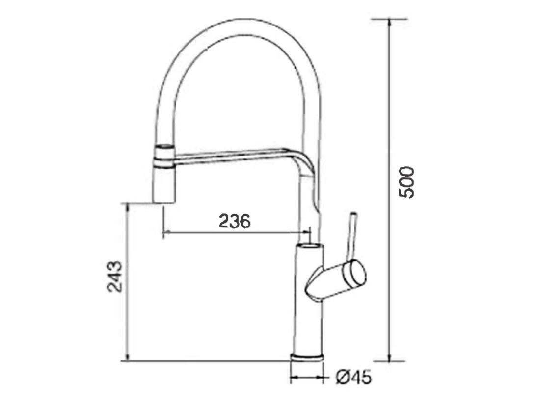Vente Unique Mitigeur Cuisine Douchette IMEX SENA Or Brossé (PVD) Corps En Laiton Et Bec Flexible En Noir Mat Cartouche Céramique De 30 Mm