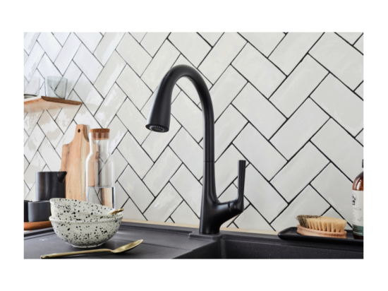 Vente Unique Mitigeur Cuisine JACOB DELAFON Forte Bec Haut Douchette Extractible Noir Mat