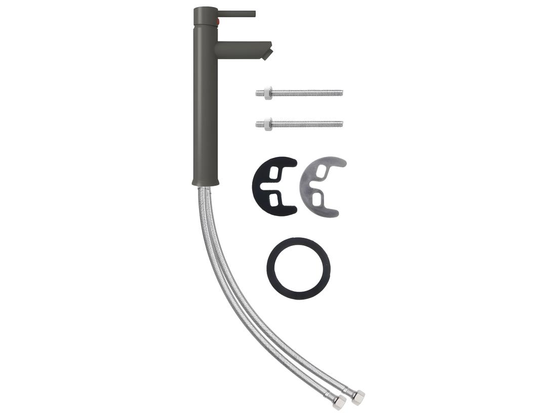 Vente Unique Mitigeur De Salle De Grise 12 X 12 X 30 Cm 02_0003504