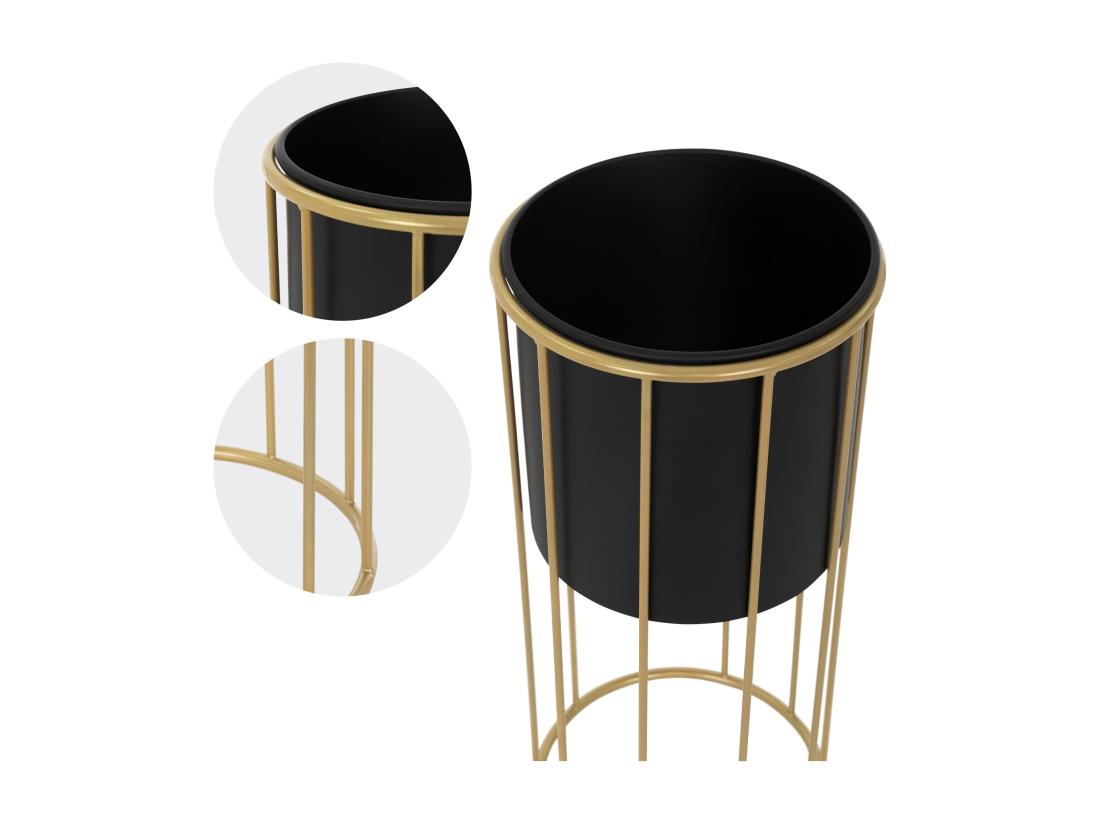 Vente Unique ML-Design Support Pour Fleurs Set De 2 Noir-or 21x46 7/24x70 5 Cm Rond Acier Support Pour Pots De Fleurs Avec Cache-pot Support Pour Plantes En Métal Support Pour Pots De Fleurs 2 Pièces Pot De Plantes Deko Colonn