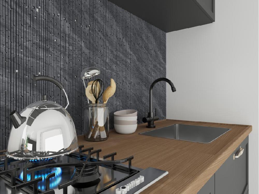 Vente Unique Mosaïque Sol Et Mur En Marbre Gris Anthracite - Pack De 1m² (dalles De 35x30 Cm) - MOYALI