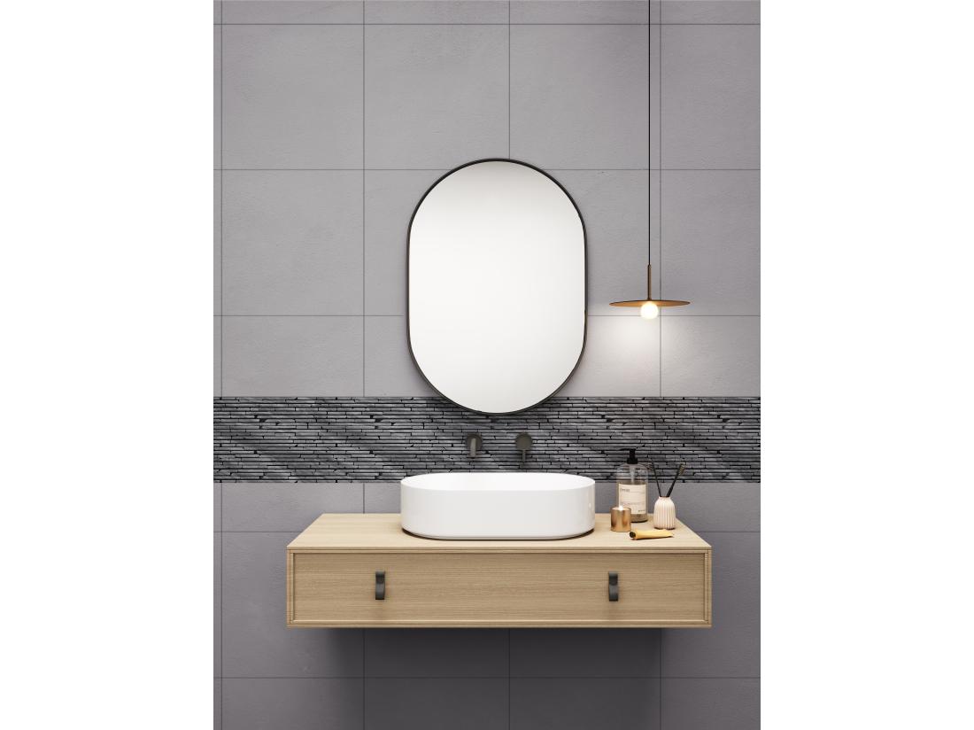 Vente Unique Mosaïque Sol Et Mur En Marbre Gris Anthracite - Pack De 1m² (dalles De 35x30 Cm) - MOYALI