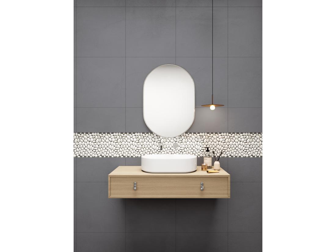 Vente Unique Mosaïque Sol Et Mur Galets Naturels Crème - Pack De 1m² (dalles De 30x30 Cm) - OLA