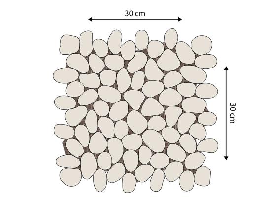 Vente Unique Mosaïque Sol Et Mur Galets Naturels Crème - Pack De 1m² (dalles De 30x30 Cm) - OLA