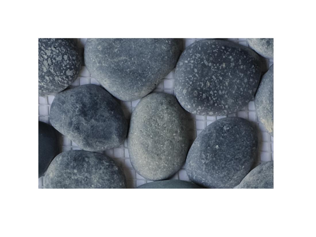 Vente Unique Mosaïque Sol Et Mur Galets Naturels Gris Anthracite - Pack De 1m² (dalles De 30x30 Cm) - OLA