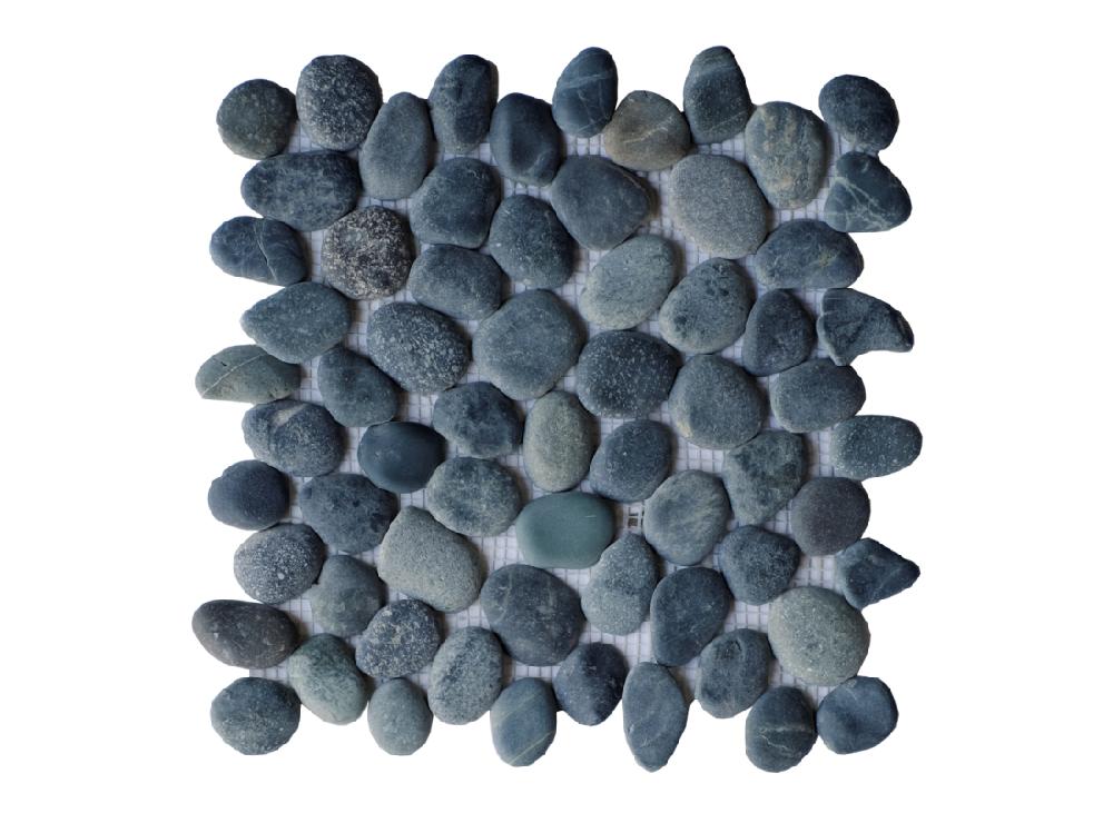 Vente Unique Mosaïque Sol Et Mur Galets Naturels Gris Anthracite - Pack De 1m² (dalles De 30x30 Cm) - OLA