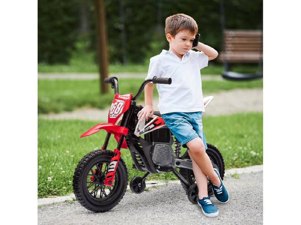 vente unique Moto cross électrique dirt bike enfant 12V 2 moteurs 2 vitesses 2 4-5 Km/h musiques rouge