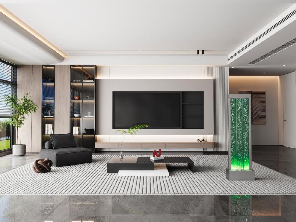 vente unique Mur de bulles d'eau - LEDs à couleurs changeantes- H. 150 cm - Gris - BLENNIE