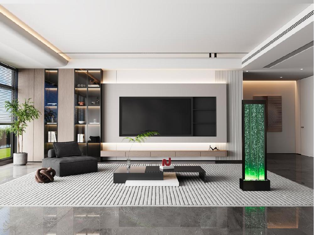 vente unique Mur de bulles d'eau - LEDs à couleurs changeantes- H. 150 cm - Noir - BLENNIE