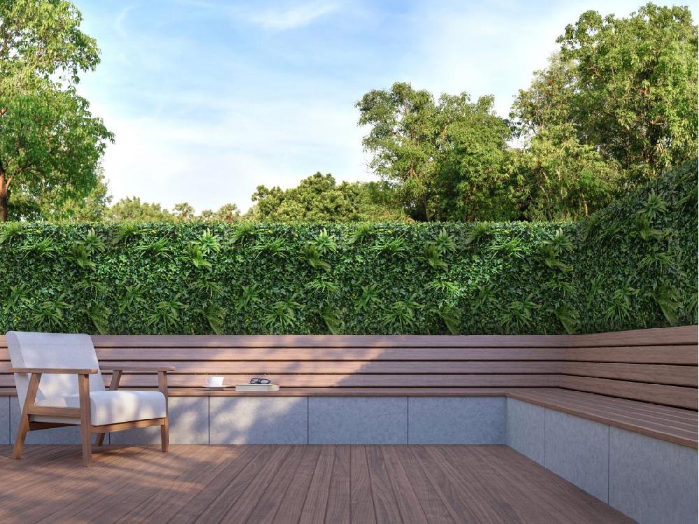 vente unique Mur végétal synthétique vert - pack de 1m² - DELVIN