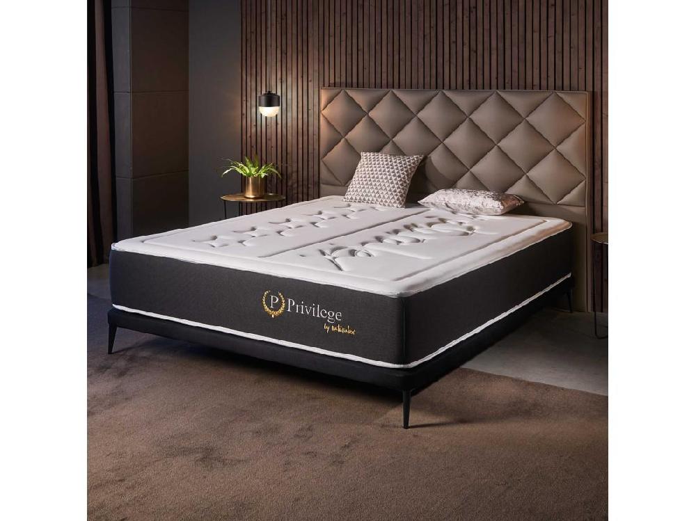 Vente Unique Naturalex - Matelas Privilège 180x200 Cm - Multicouches HR - Blue Latex - Très épais 30 Cm Mousse à Mémoire De Forme 7 Zones Confortable - 2 Faces été Hiver