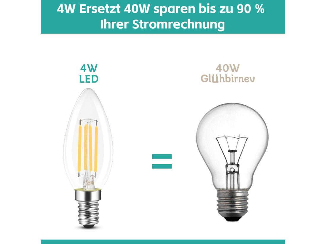 Vente Unique NETTLIFE Ampoule LED E14 Lampe à économie D'énergie 12 Pièces 4W 2700K Ampoule Blanche Chaude