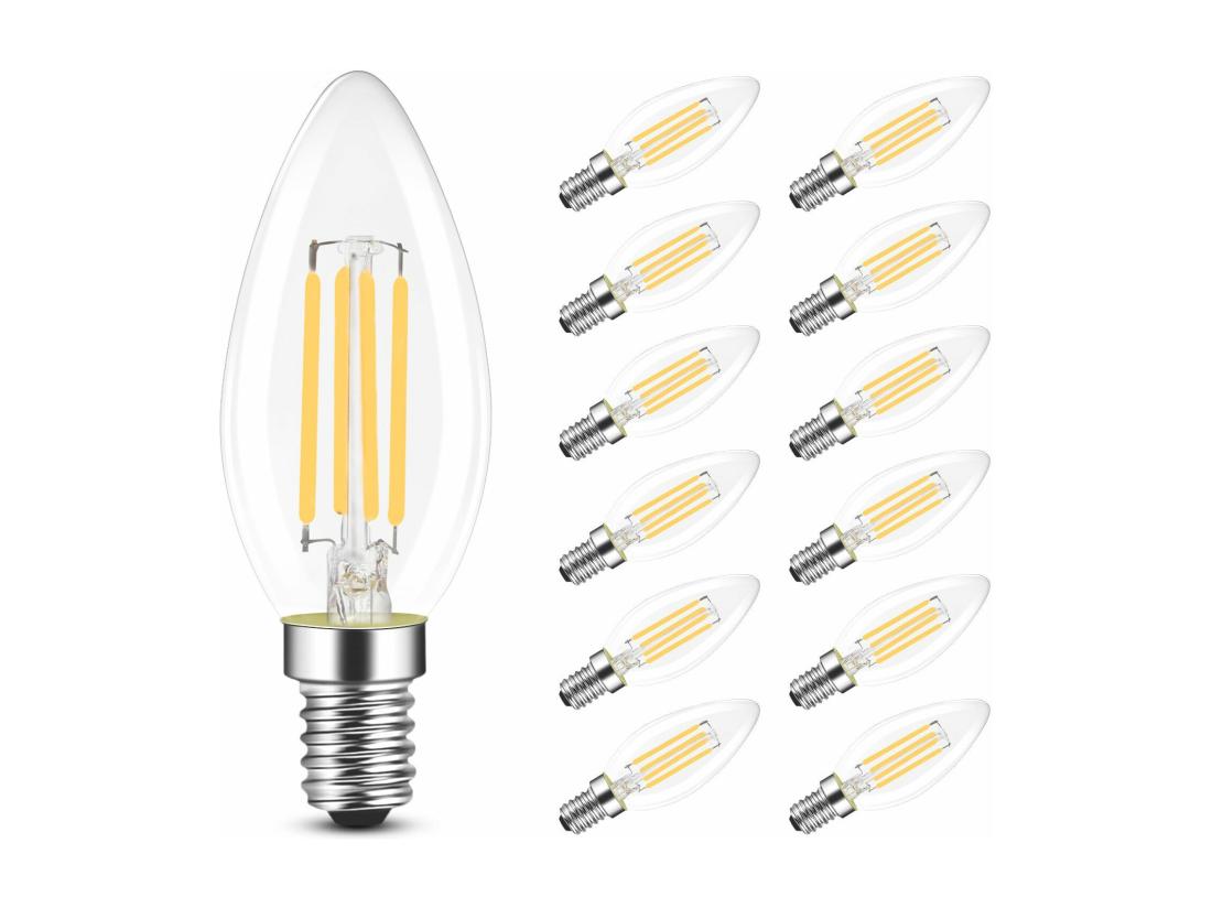 vente unique NETTLIFE Ampoule LED E14 lampe à économie d'énergie 12 pièces 4W 2700K ampoule blanche chaude