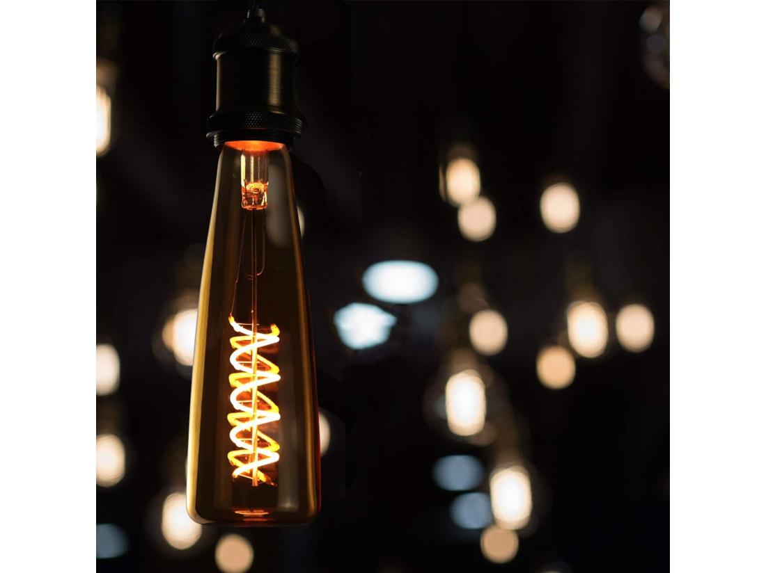 Vente Unique NETTLIFE Ampoule LED E27 Rétro Edison 4W En Forme De Bouteille De Vin Blanc Chaud 2200K Couleur Or Ampoule à Filament Spirale Décorative Pour
