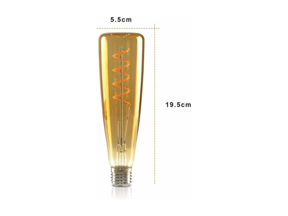 Vente Unique NETTLIFE Ampoule LED E27 Rétro Edison 4W En Forme De Bouteille De Vin Blanc Chaud 2200K Couleur Or Ampoule à Filament Spirale Décorative Pour