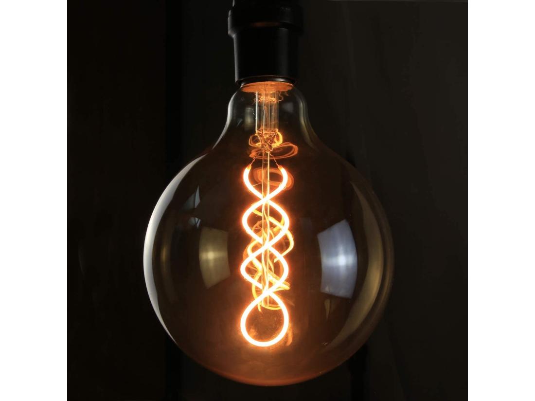 Vente Unique NETTLIFE Ampoule LED E27 Vintage : Ampoule Rétro Edison G125 Grande Lampe Globe Décorative 4W Filament Blanc Chaud éclairage Nostalgique économie