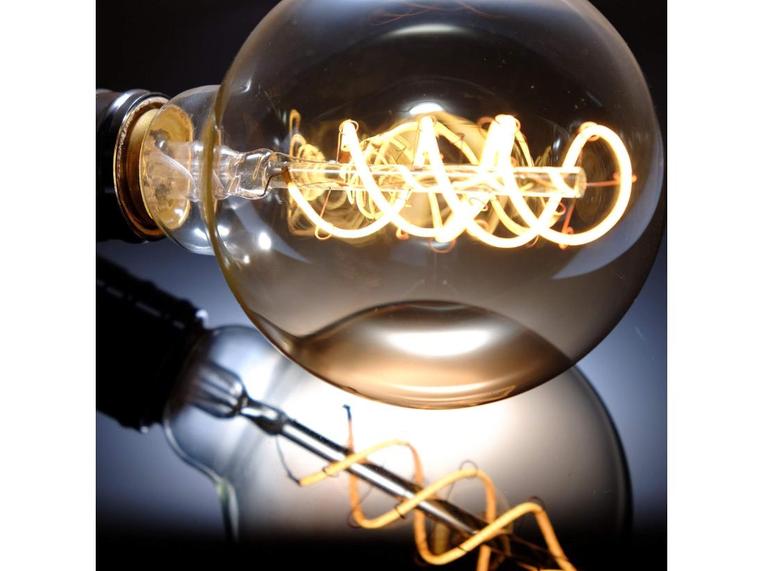 Vente Unique NETTLIFE Ampoule LED E27 Vintage : Ampoule Rétro Edison G125 Grande Lampe Globe Décorative 4W Filament Blanc Chaud éclairage Nostalgique économie