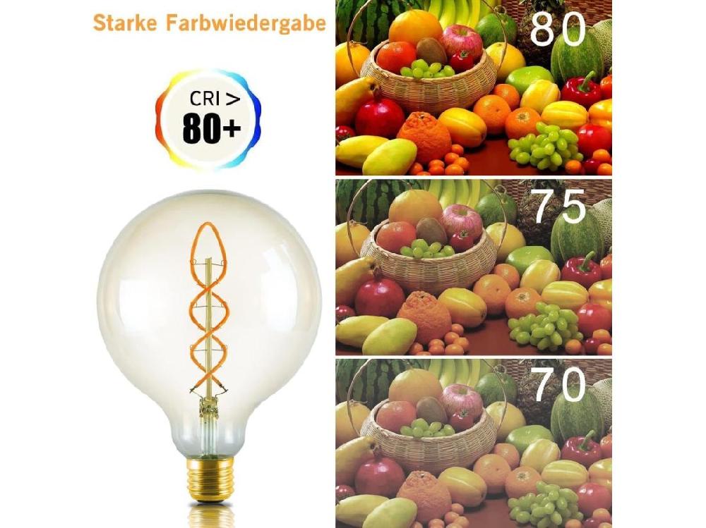vente unique NETTLIFE Ampoule LED E27 vintage : ampoule rétro Edison G125 grande lampe globe décorative 4W filament blanc chaud éclairage nostalgique économie