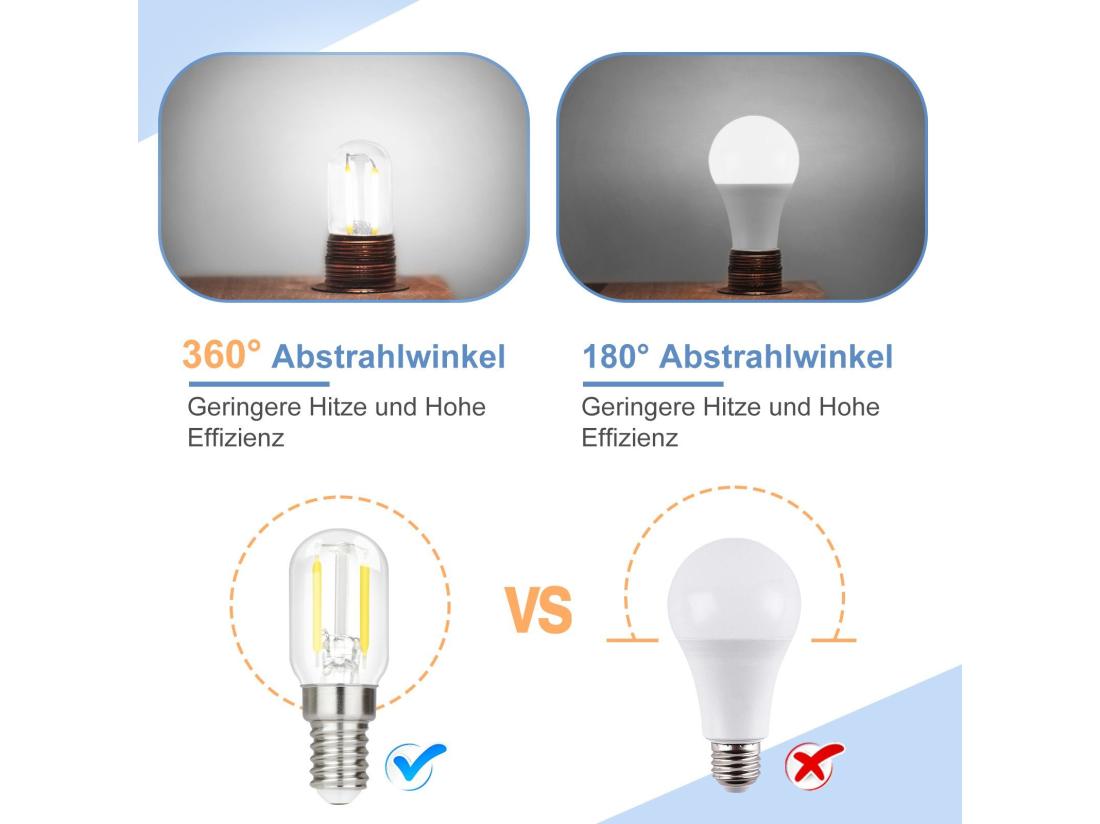 Vente Unique NETTLIFE Ampoules LED Ampoules LED E14 Ampoules Vintage T22 2W E14 2 Pièces Blanc Froid 6000K