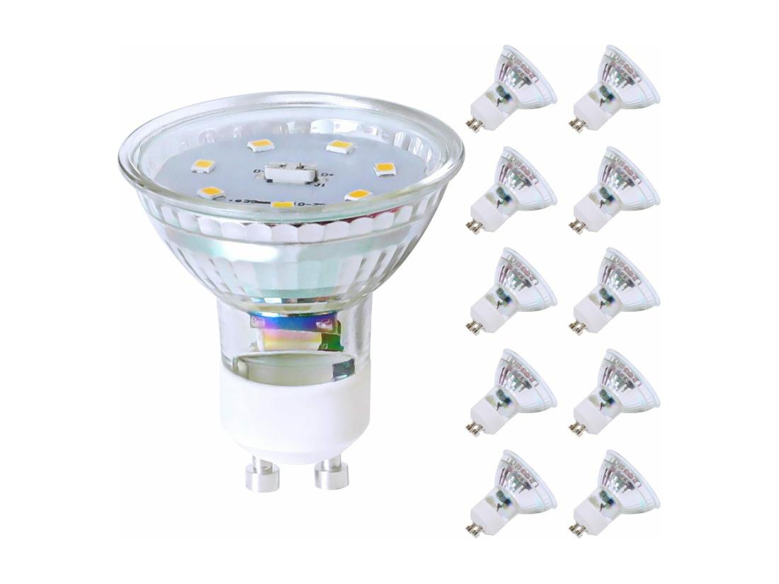 Vente Unique NETTLIFE Lot De 10 Ampoule LED GU10 Blanc Chaud 5W Remplace 50W économie D'énergie 3000K Angle De Faisceau 110° Non Dimmable Réflecteur Incandescent