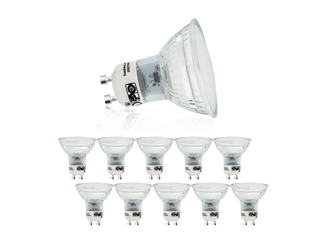 Vente Unique NETTLIFE Lot De 10 Ampoules LED GU10 Blanc Chaud 3W 240LM PAR16 Spot Encastrable Angle De Faisceau 120° 3000K Pour Cuisine Plafond Mur Salon