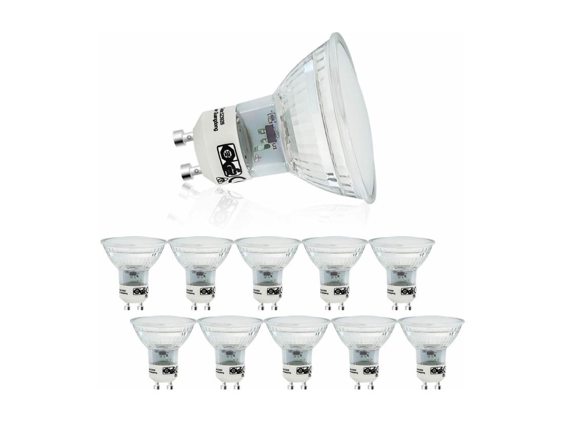 Vente Unique NETTLIFE Lot De 10 Ampoules LED GU10 Blanc Chaud 4W - PAR16 Spot Encastrable Angle De Faisceau 120° Éclairage 3000K Lampe De Cuisine Plafonnier