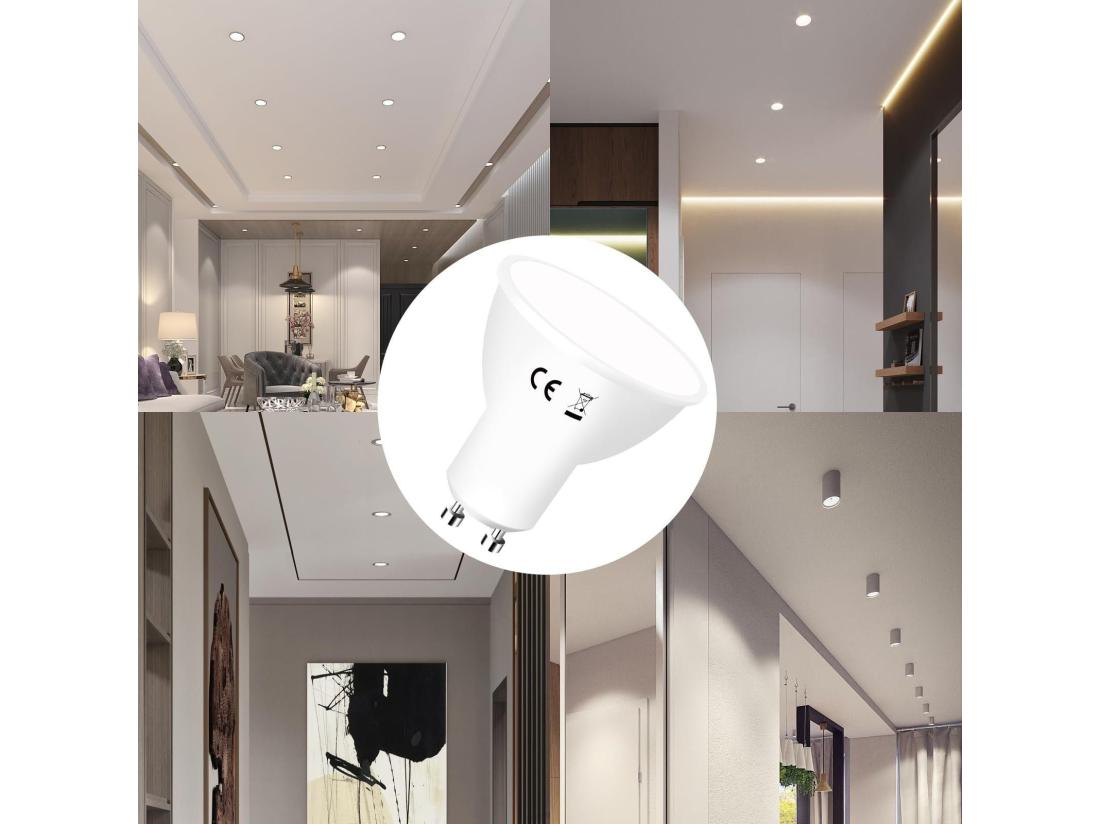 Vente Unique NETTLIFE Lot De 10 Ampoules LED GU10 Blanc Froid L'ampoule LED 6W 5000K Remplace Une 60W économie D'énergie Angle De Faisceau 110° Non Dimmable Paquet
