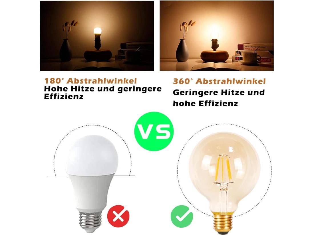Vente Unique NETTLIFE Lot De 2 Ampoules LED E27 Lampe Vintage - Ampoule à Filament Blanc Chaud G95 2700K 4W Edison Idéale Pour Maison Hôtel Café Bar