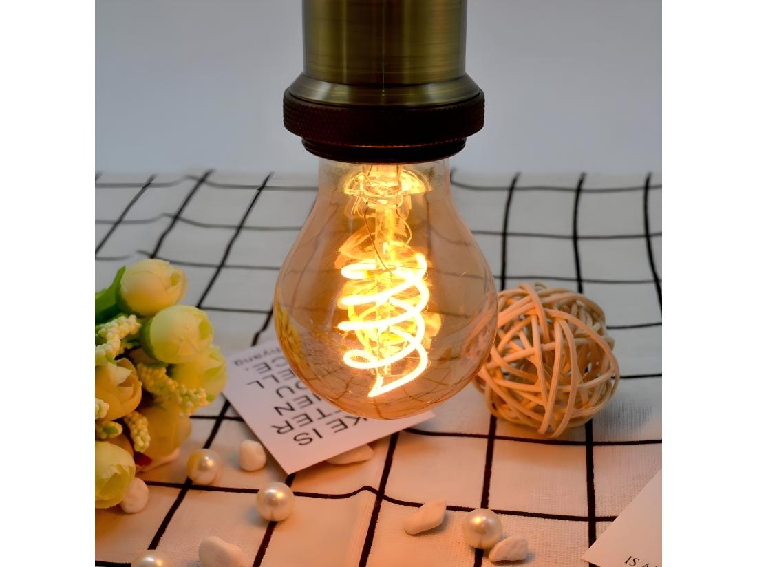 Vente Unique NETTLIFE Lot De 3 Ampoules LED E27 Blanc Chaud A60 Filament 2200K Edison Ampoules Rétro 4W Décoratives Vintage