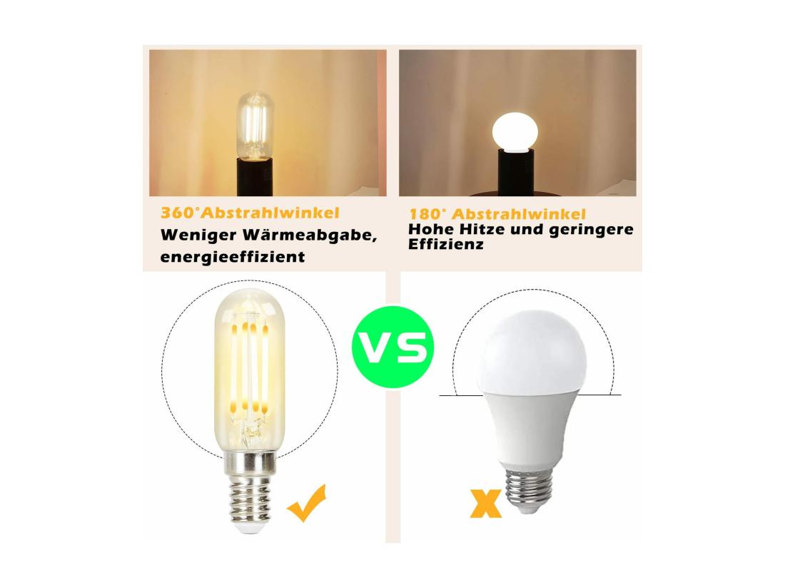 Vente Unique NETTLIFE Lot De 4 Ampoule LED E14 Lampe Vintage - T25 Blanc Chaud Filament Ampoule Edison 2700K 4W Blanc Chaud Ampoule
