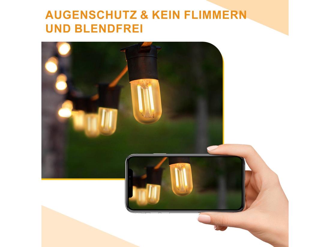 Vente Unique NETTLIFE Lot De 4 Ampoules LED E14 Blanc Chaud Lampes Vintage T22 2 W Rétro Edison à Douille 2700 K économie D'énergie Lampe De Non Variable