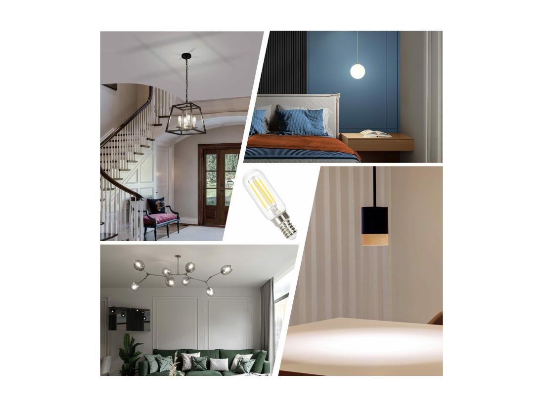 Vente Unique NETTLIFE Lot De 4 Ampoules LED E14 Blanc Froid Vintage : Ampoules T25 4 W 6000 K à économie D'énergie Style Edison Avec Filament Pour Hotte Aspirante