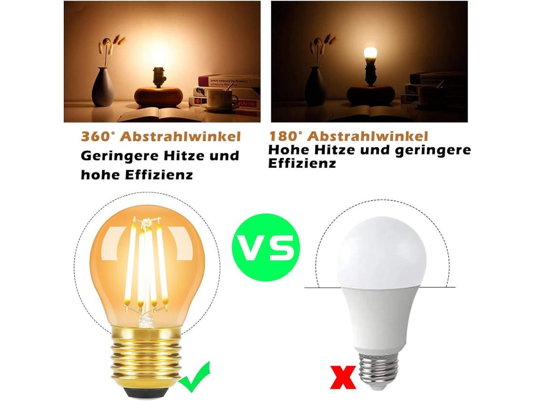Vente Unique NETTLIFE Lot De 6 Ampoule E27 LED Filament : G45 Vintage Ampoule Edison Retro Ampoule Blanc Chaud 2700K Bulbs 4W