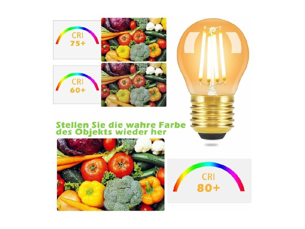 Vente Unique NETTLIFE Lot De 6 Ampoule E27 LED Filament : G45 Vintage Ampoule Edison Retro Ampoule Blanc Chaud 2700K Bulbs 4W