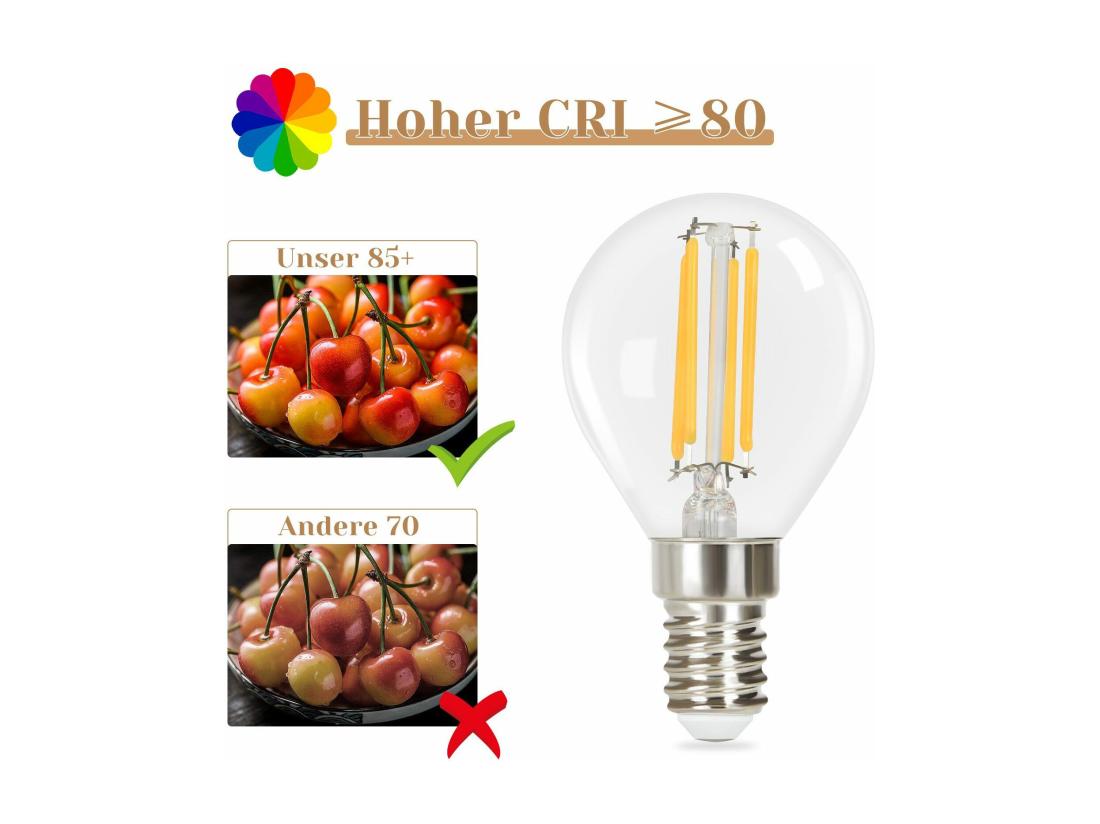 Vente Unique NETTLIFE Lot De 6 Ampoules LED E14 Vintage Edison - Ampoules à Filament Blanc Chaud G45 2700K 4W En Verre De Haute Qualité Idéales Pour Hôtel Café