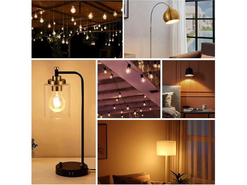 Vente Unique NETTLIFE Lot De 6 Ampoules LED E27 Blanc Chaud A60 Vintage 4W 2700K Edison à Filament Rétro Lampe à économie D'énergie Pour Maison Café Bar