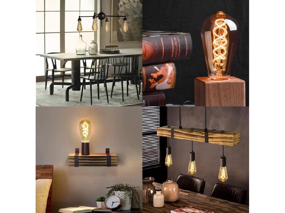 Vente Unique NETTLIFE Lot De 6 Ampoules LED E27 Blanc Chaud Ampoules Edison Rétro 2200K ST64 Lampe Antique économie D'énergie 4W Industrielle Décorative Pour