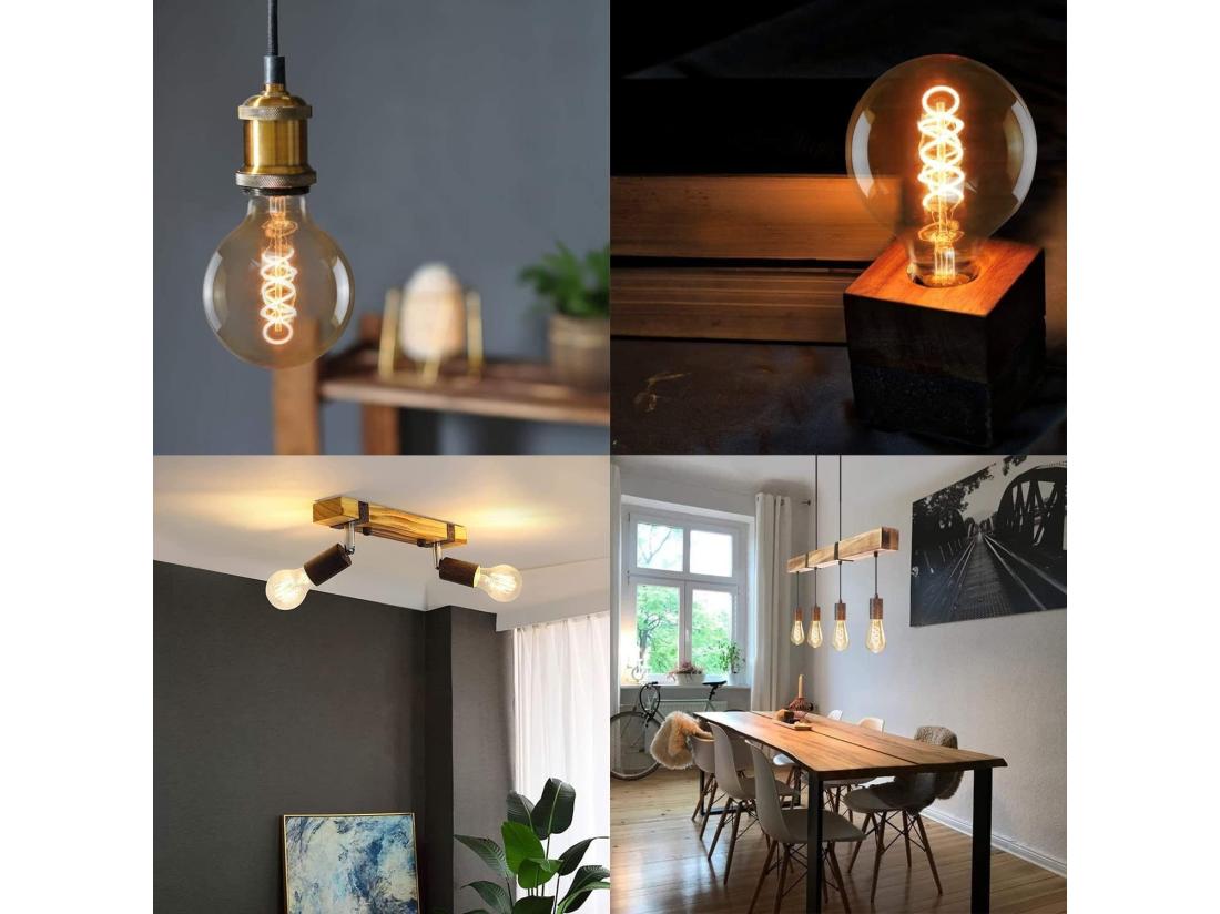 Vente Unique NETTLIFE Lot De 6 Ampoules LED E27 Blanc Chaud Ampoules Edison Rétro 2200K ST64 Lampe Antique économie D'énergie 4W Industrielle Décorative Pour