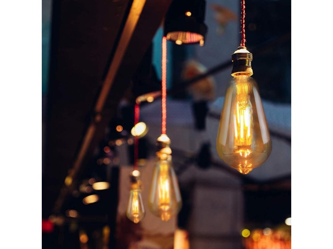 vente unique NETTLIFE Lot de 6 ampoules LED E27 blanc chaud ampoules Edison rétro 2200K ST64 lampe antique économie d'énergie 4W industrielle décorative pour