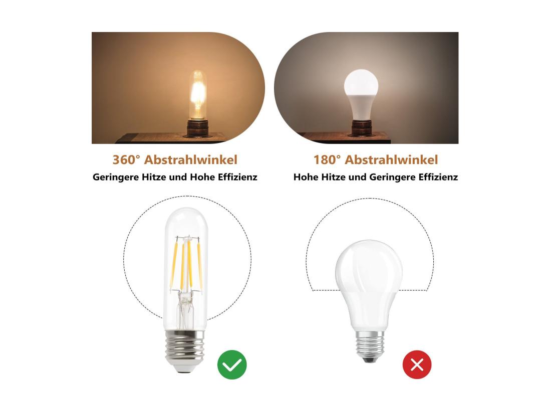 Vente Unique NETTLIFE Lot De 6 Ampoules LED E27 Blanc Chaud Lampes T30 4W Edison Vintage à Filament 2700K économie D'énergie Douille Non Dimmable