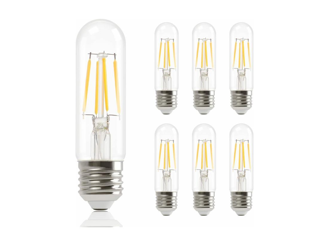 vente unique NETTLIFE Lot de 6 ampoules LED E27 blanc chaud lampes T30 4W Edison vintage à filament 2700K économie d'énergie douille non dimmable