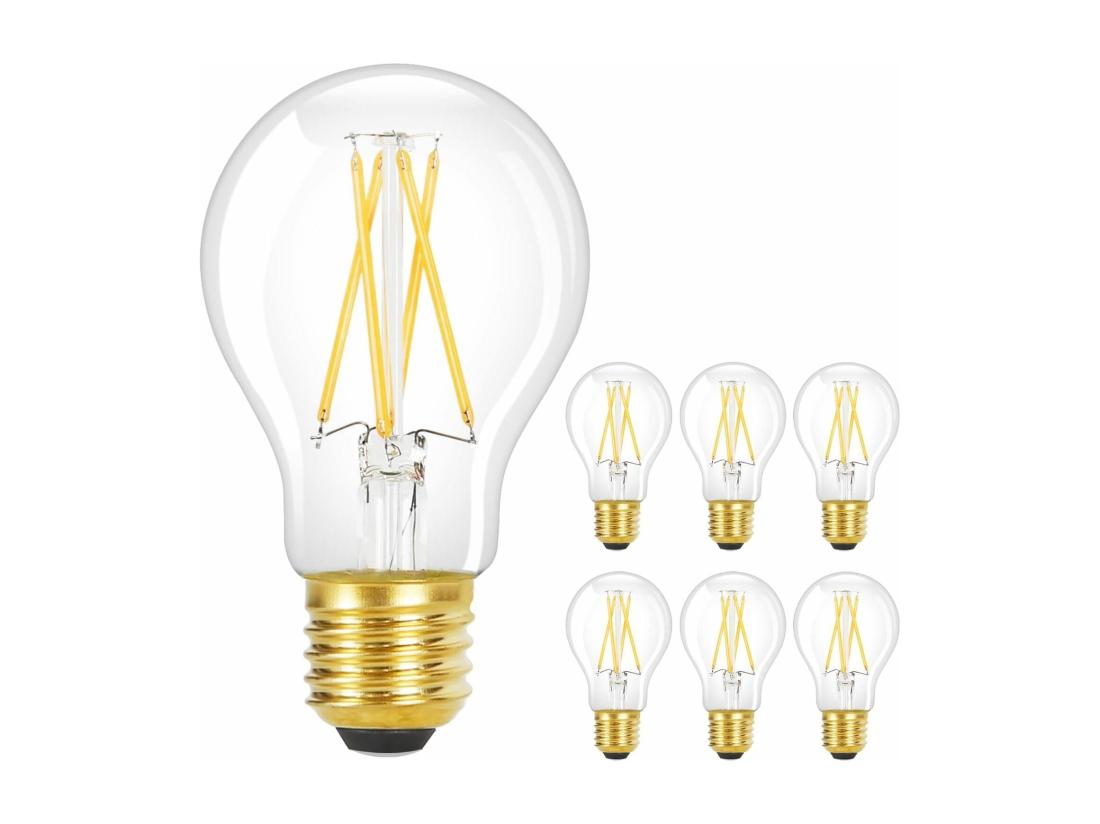 Vente Unique NETTLIFE Lot De 6 Ampoules LED E27 Vintage : Ampoule A60 2700K 4W Edison à Filament Blanc Chaud Lampe Antique En Verre à économie D'énergie Pour