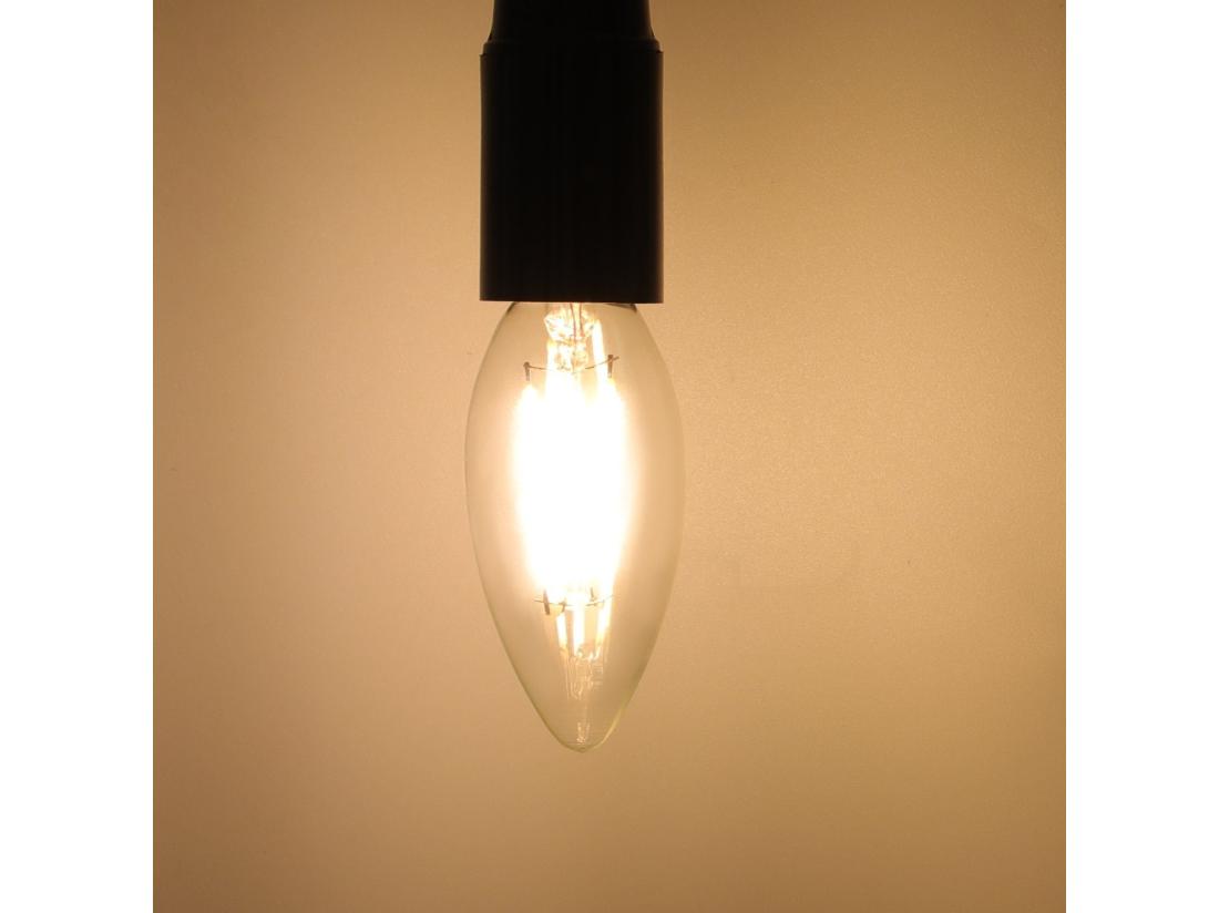 Vente Unique NETTLIFE Pack De 10 Ampoules LED E14 : Lampe Bougie Blanc Chaud De 4W (2700K) à Filament Edison C35 Rétro Vintage En Verre économie Non Dimmable