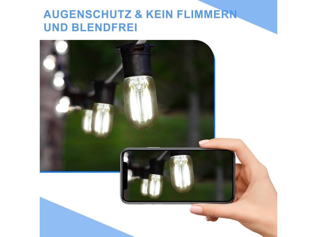 Vente Unique NETTLIFE Pack De 2 E14 LED Blanc Froid T22 Vintage LED 2W Rétro 6000K Lampe à économie D'énergie E14 Non Dimmable