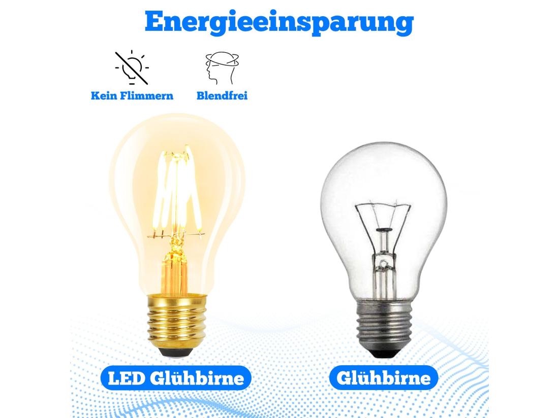 Vente Unique NETTLIFE Pack De 3 Ampoules LED E27 Lampe Vintage A60 Edison De 4W 2700K Blanc Chaud à Filament Rétro économie D'énergie Pour Maison Café Non Dimmable